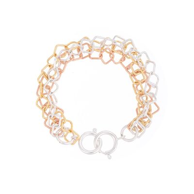 triad bracelet - rose gold, silver