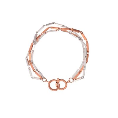 bracciale power of 3 - argento e oro rosa