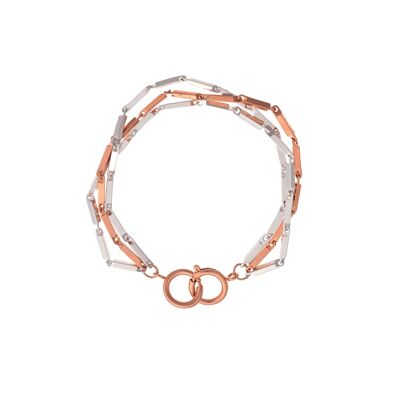 power of 3 bracelet - silver and rose gold