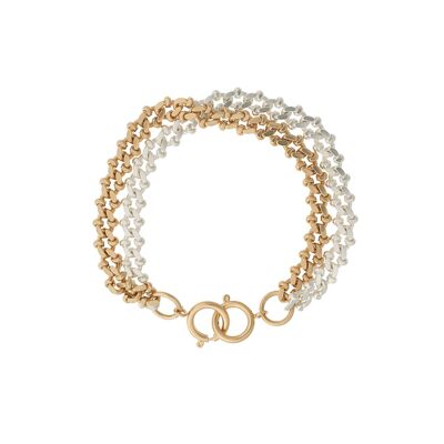 antic power bracelet - pale gold and silver