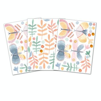 Stickers Muraux Papillon Aquarelle Pastel 4