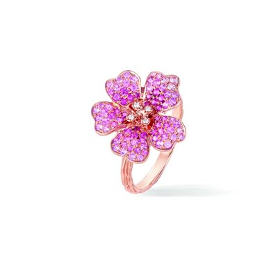 Pink Cherry Blossom Ring Large Flower