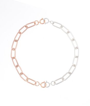 collier ras de cou  Arena (2 bracelets)- argent et or rose