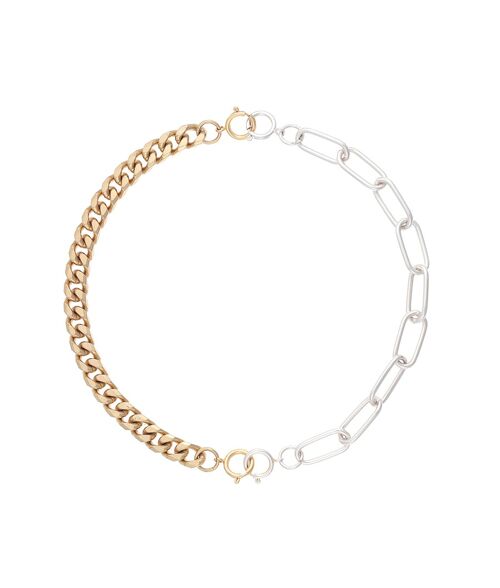 collier ras de cou Gladiator(2 bracelets)-or et argent