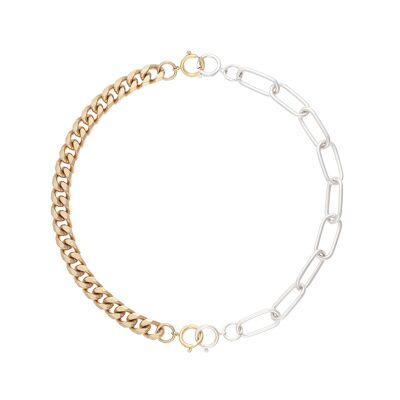 Gladiator choker necklace (2 bracelets) - gold and silver