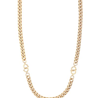 Gladiator long necklace (3 bracelets) - gold and silver