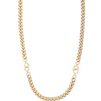 Gladiator long necklace (3 bracelets) - gold and silver