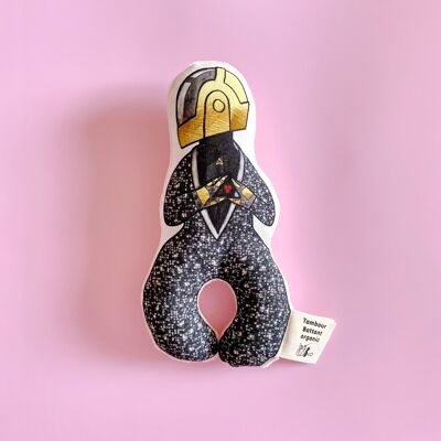 hochet Soft Punk #1 en coton biologique- jouet bébé- cadeau de naissance