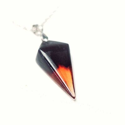 Ebony wood diamond pendant