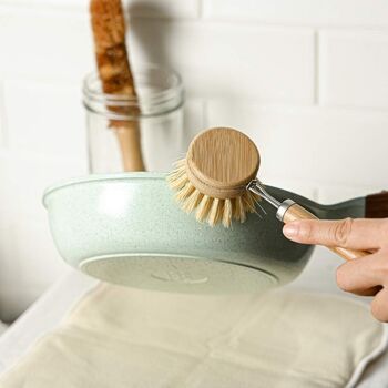 Brosse à vaisselle en bambou (personnalisable) - Brosse de nettoyage de cuisine réutilisable 4