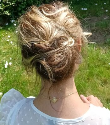 Collier de mariée doré à pendentif étoile- zircon brillant- bijou minimaliste. 6