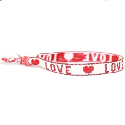 Geweven armbandje white love