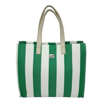 SAC CABAS/HOBO/CABAS EN TISSU D'ÉTÉ AVEC LONGUES POIGNÉES PRATIQUES EN CUIR ET FERMETURE ZIPPÉE - B519 SPIAGGINA 4