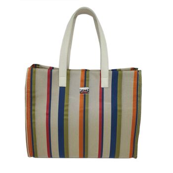 SAC CABAS/HOBO/CABAS EN TISSU D'ÉTÉ AVEC LONGUES POIGNÉES PRATIQUES EN CUIR ET FERMETURE ZIPPÉE - B519 SPIAGGINA 7