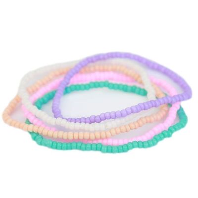 Set of bead bracelets pastel
