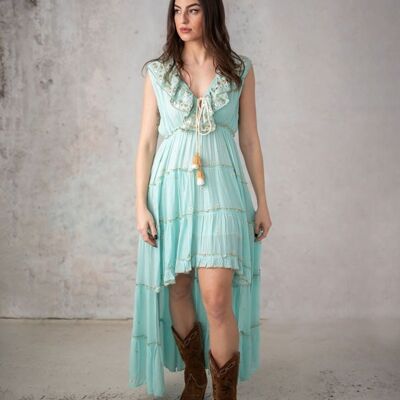 Dafne Aquamarine-Brown Dress