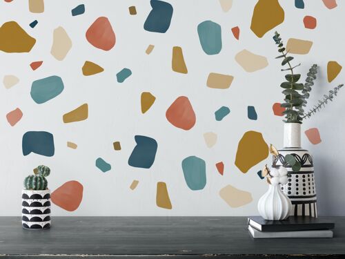 Terrazzo Wall Stickers. Muted color palette