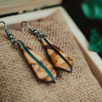 Olive wood earrings