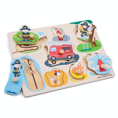 New Classic Toys Steckpuzzle - Feuerwehr - 9 teilig
