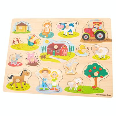 New Classic Toys Steckpuzzle - Farm - 17 teilig