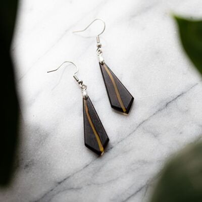 Ebony wood earrings