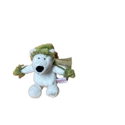 Sweety Toys 80506 Eisbär Teddybär 15 cm mit grüner Mütze und Handschuhen