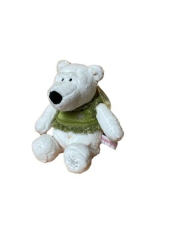 Sweety Toys ours polaire ours en peluche 25 cm avec gilet bleu et vert assortis 3