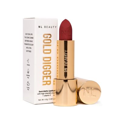 Langanhaltender halbmatter samtiger klassischer Lippenstift, GOLD DIGGER, NLBeauty™ - 05 SO RICH