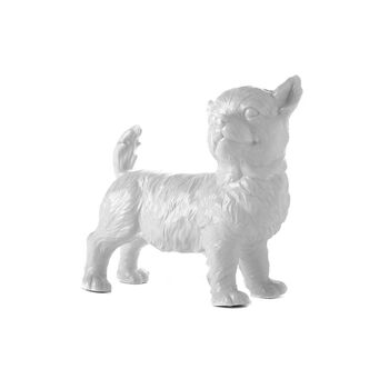 CHIEN DEBOUT PORCELAINE BLANCHE