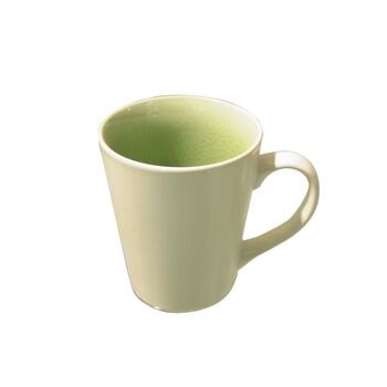 S/6 MUGS CRAQUELLES VERT ACIDE