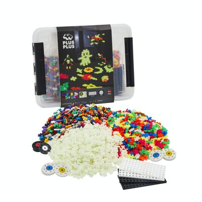 Phosphorescent discovery box - 2000 Pcs - children's construction game - PLUS PLUS