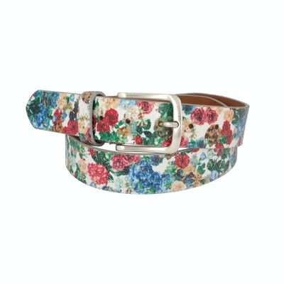Ceinture Femme Cuir Imprimé Floral Fleurs