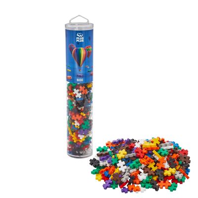Mega tube of 240 pieces - Colors - children's construction game - PLUS MORE