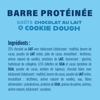 Acheter Joyfuel Barre protéinée chocolat au lait et Cookie Dough, 55g