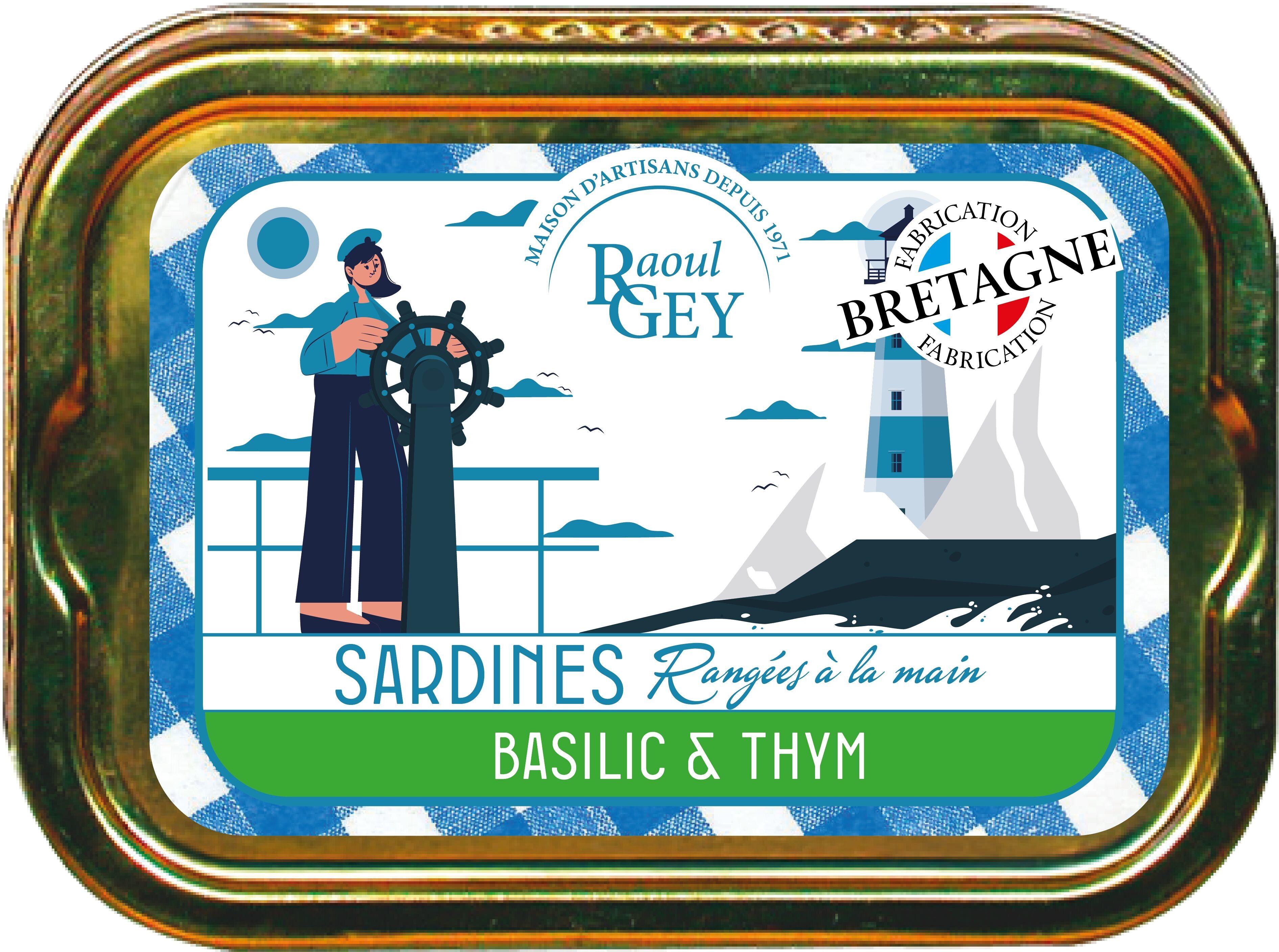 Sardine In Olio Di Oliva E Basilico Di Timo - Raoul Gey - 115g