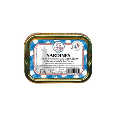 Sardines A L'Huile D'Olive Et Citron - Raoul Gey - 115g