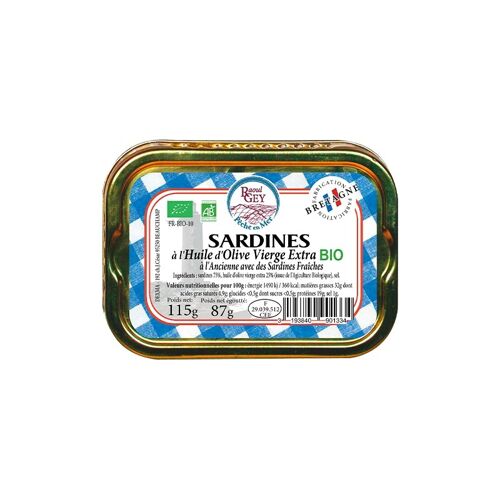 Sardines A L'Huile D'Olive Bio - Raoul Gey - 115g