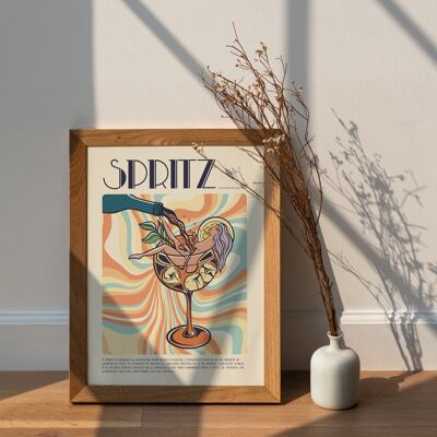 VINTAGE COCKTAIL SPRITZ ILLUSTRATION POSTER