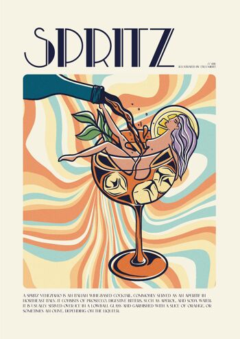 POSTER ILLUSTRATION SPRITZ COCKTAIL VINTAGE 2