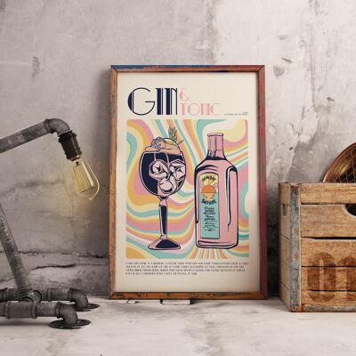 WEINLESE-GIN-TONIC-COCKTAIL-ILLUSTRATIONS-PLAKAT