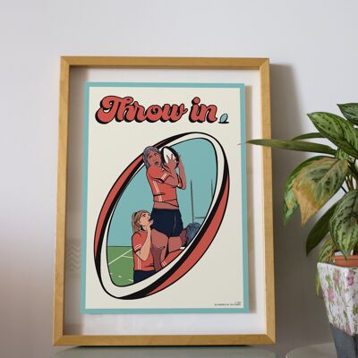 CARTEL DE ILUSTRACIÓN DE DEPORTES VINTAGE - RUGBY