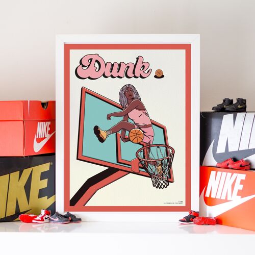 POSTER ILLUSTRATION SPORT VINTAGE - BASKETBALL