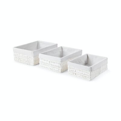Set of 3 white baskets (S, M and L), RAN11207