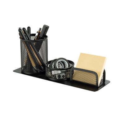 Desk organizer, 3 compartments, Black, RAN11566