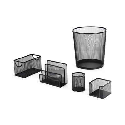 Set of 5 Desk Organizers, Black, RAN11570