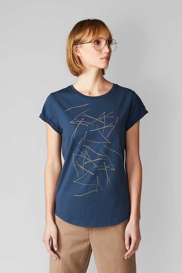 Two Tone Pine Needles Jeansblau