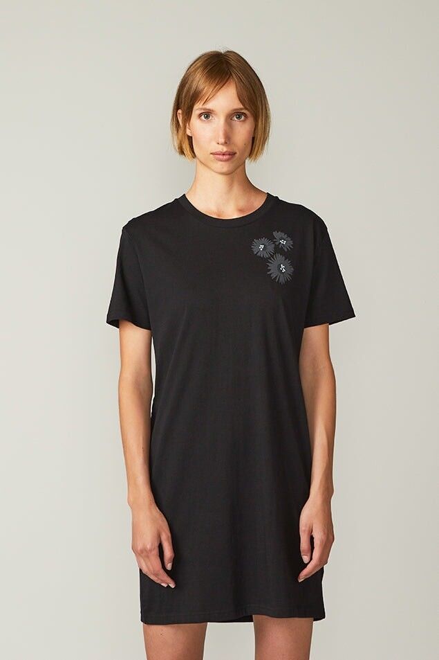 Gänseblümchen-Kleid schwarz