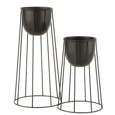 CACHEPOT ROND METAL NOIR SMALL