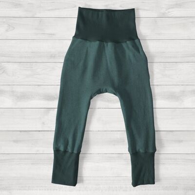Pantalones de harén para niños escalables - azul verde liso