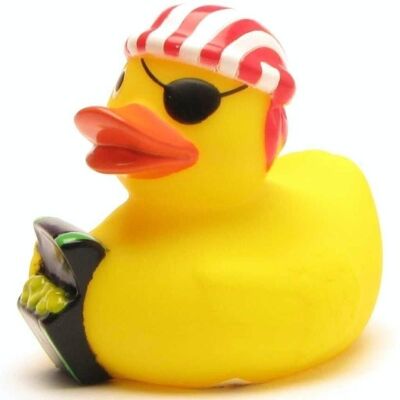 Pato de goma - pirata con cofre del tesoro pato de goma